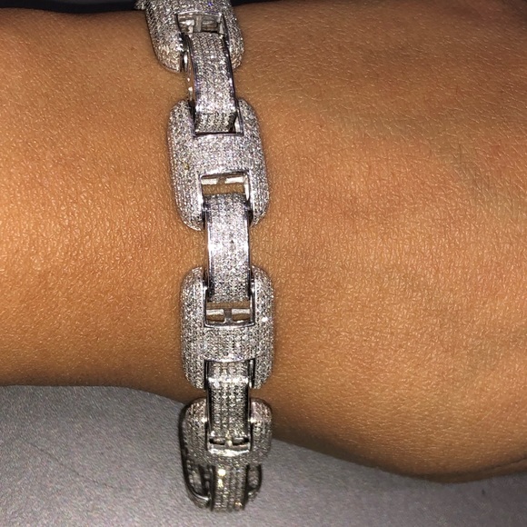 Gucci link real diamond men bracelet custom made exclusive design 4.50 carats - Picture 6 of 10